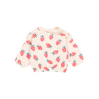 Cream Pink Baby Sweatshirt with Strawberry Pattern