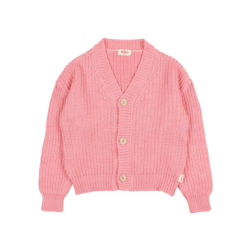 Rose Sucre Long Sleeve Cotton Knit Cardigan