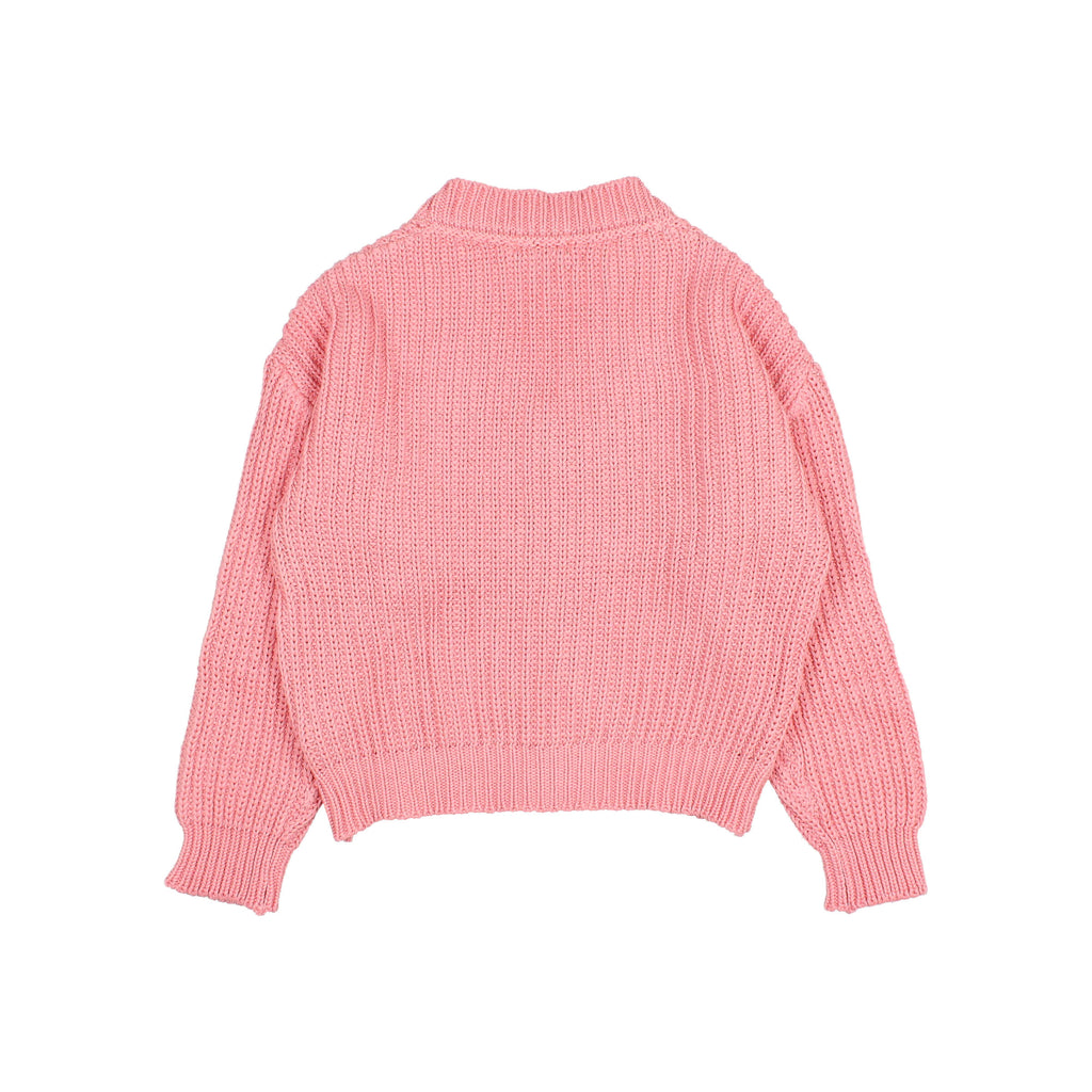 Rose Sucre Long Sleeve Cotton Knit Cardigan