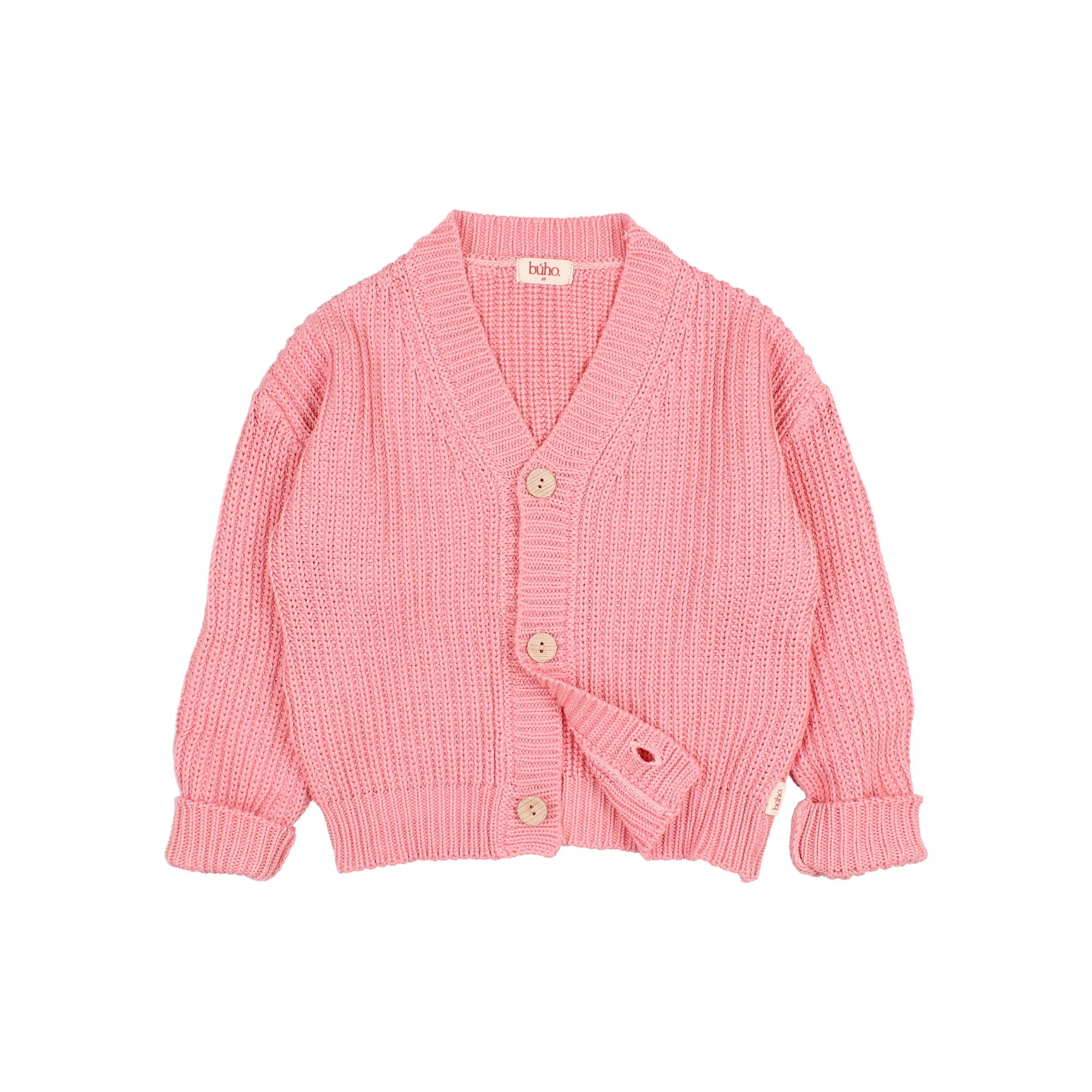 Rose Sucre Long Sleeve Cotton Knit Cardigan