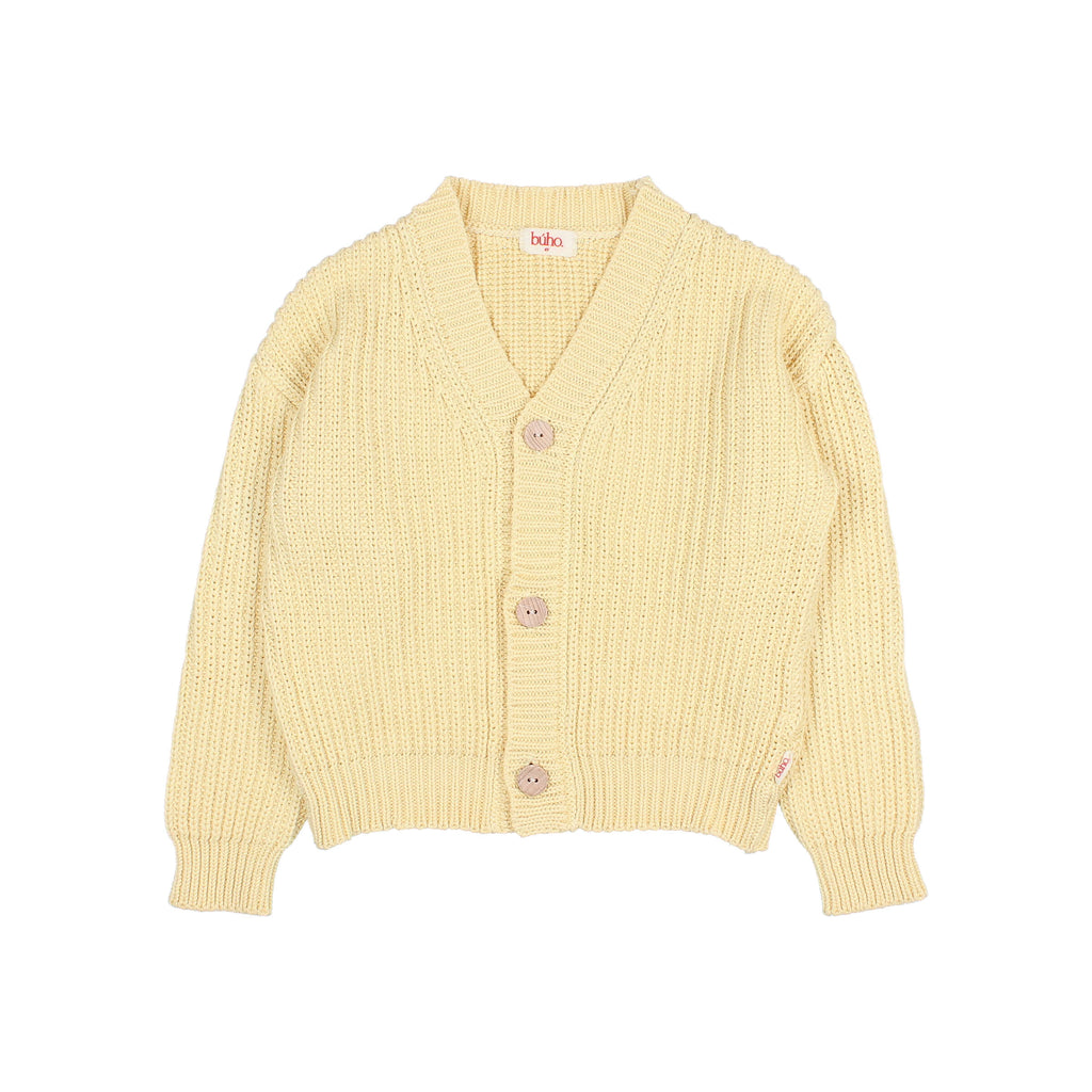 Cardigan en Maille jaune
