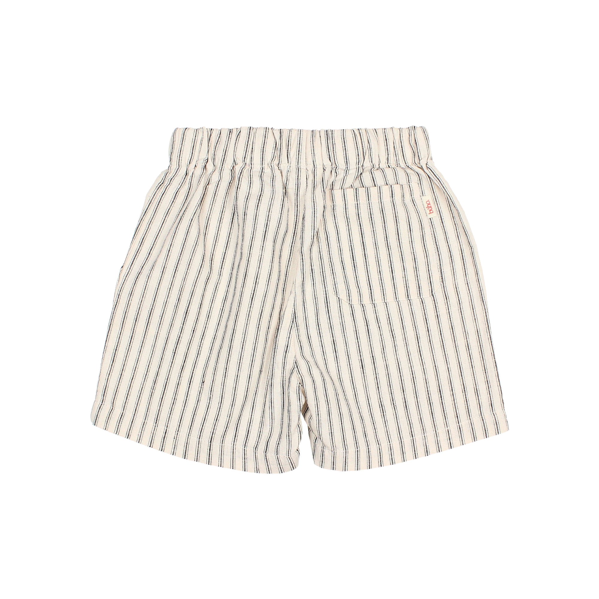 Striped Linen Bermuda Shorts - Unico