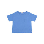 T-shirt en Lin avec Poche - Bleu Océan