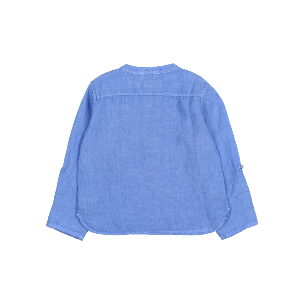 Chemise en Lin à Manches Longues Bleu Océan