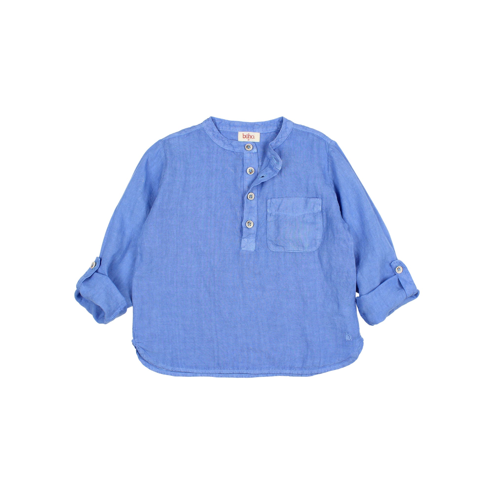 Ocean Blue Long Sleeve Linen Kurta