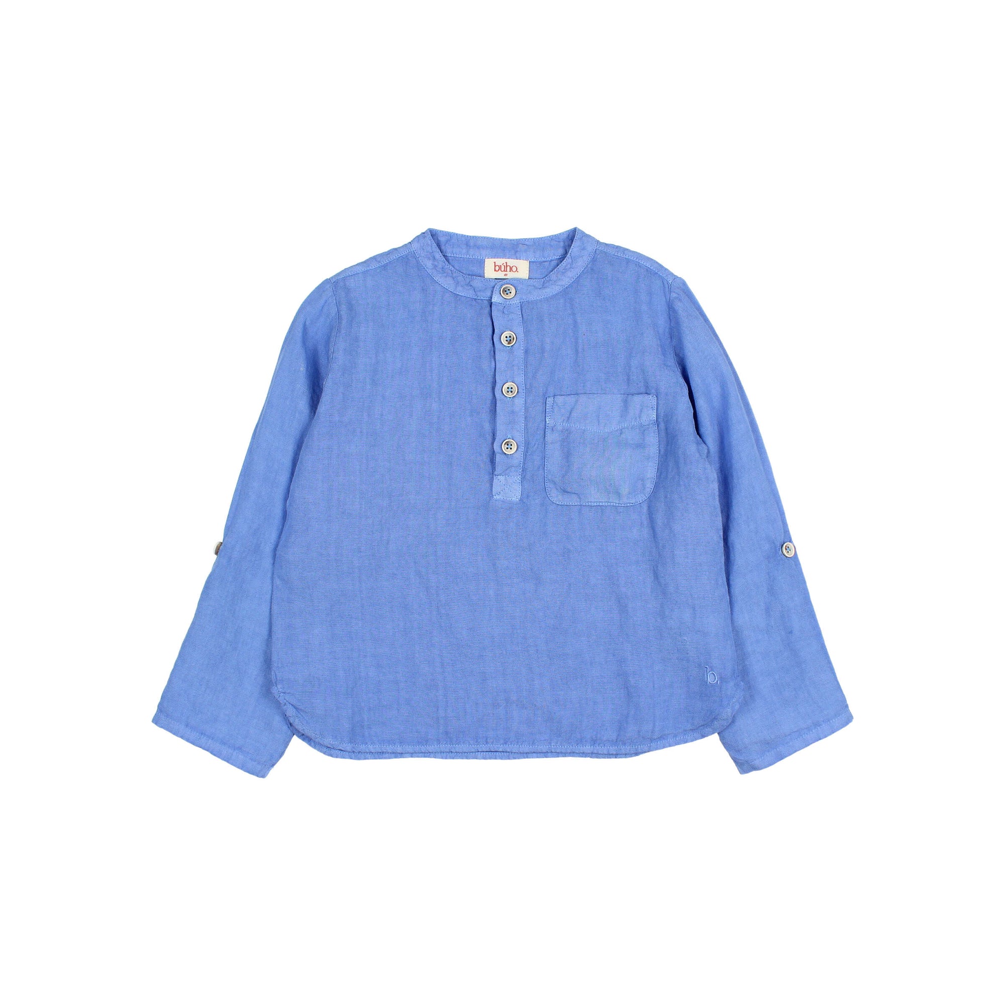 Ocean Blue Long Sleeve Linen Kurta