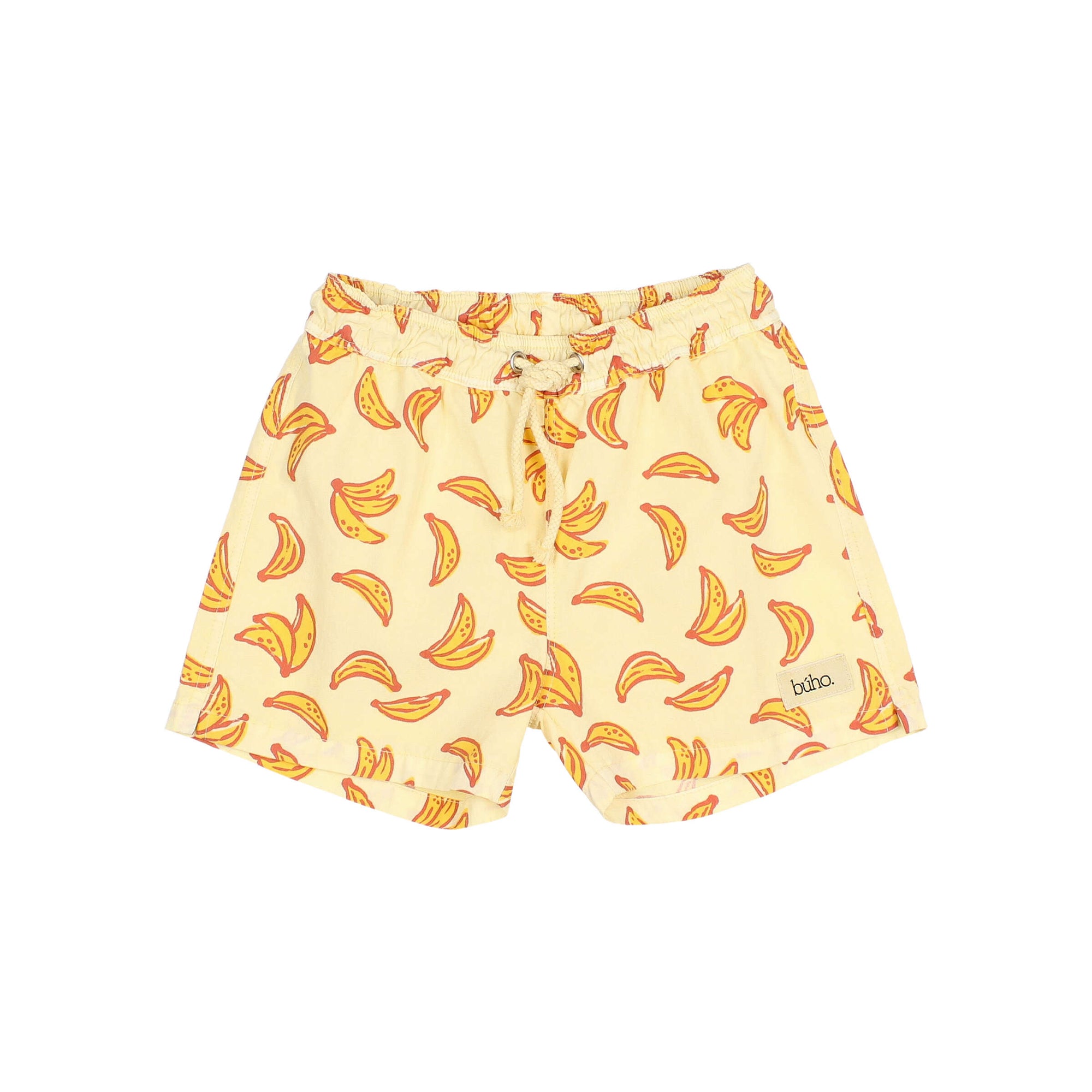 Sun Poplin Swim Shorts with Banana Pattern