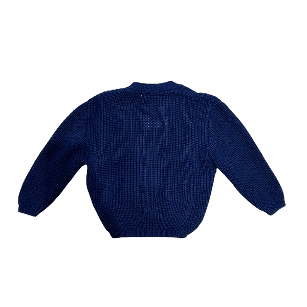 Navy blue knit baby cardigan