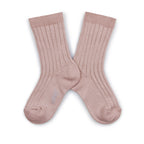 Chaussettes Victoire brillantes – Vieux rose
