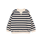 Soft fleece striped sweatshirt