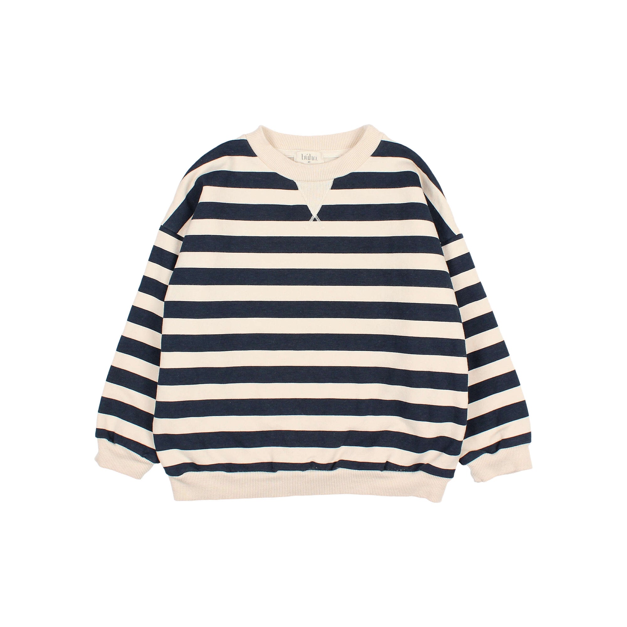 Soft fleece striped sweatshirt
