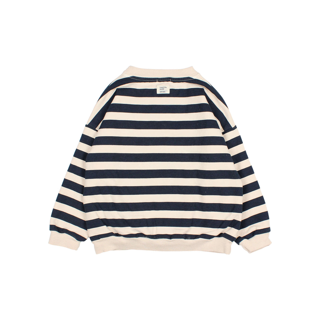 Soft fleece striped sweatshirt