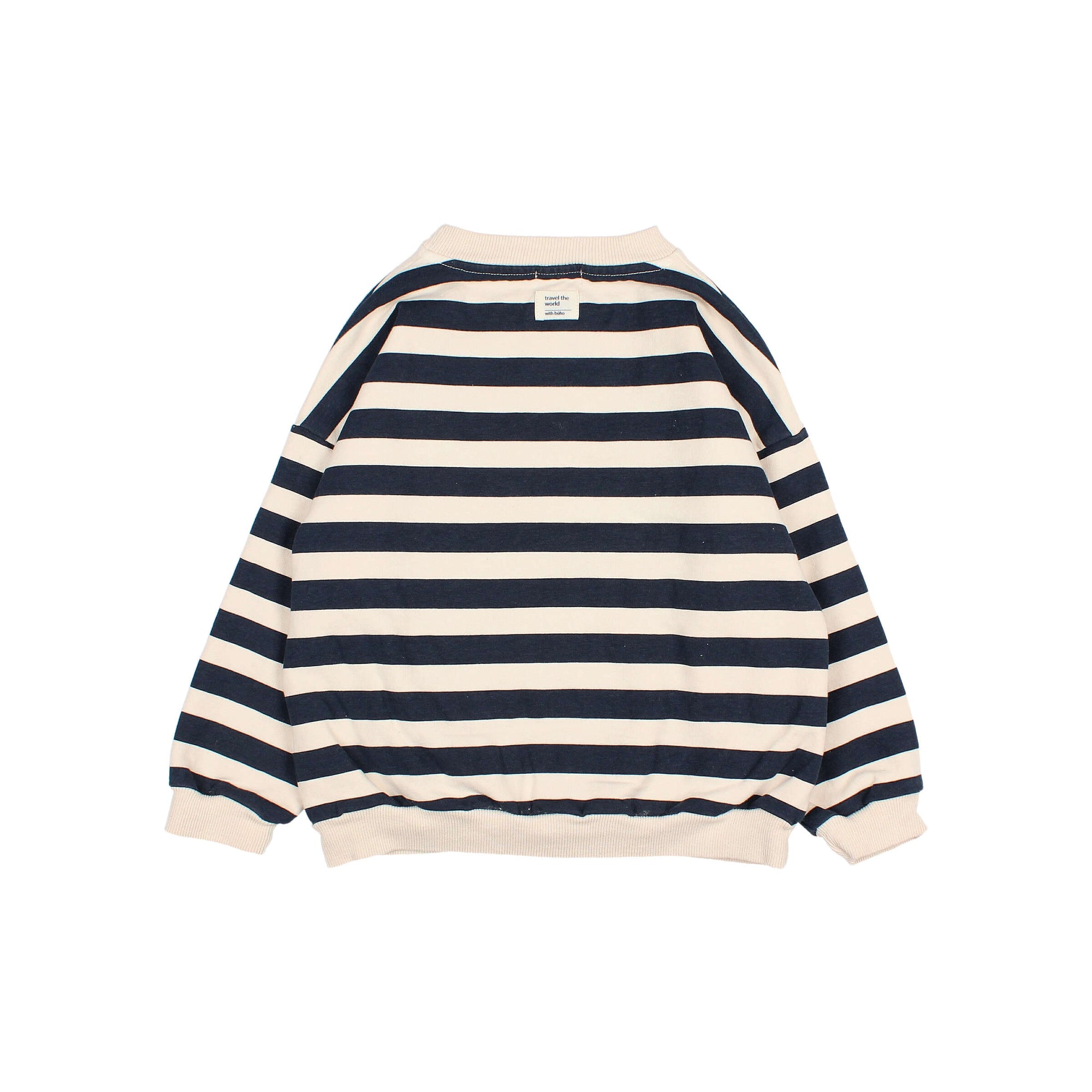 Soft fleece striped sweatshirt