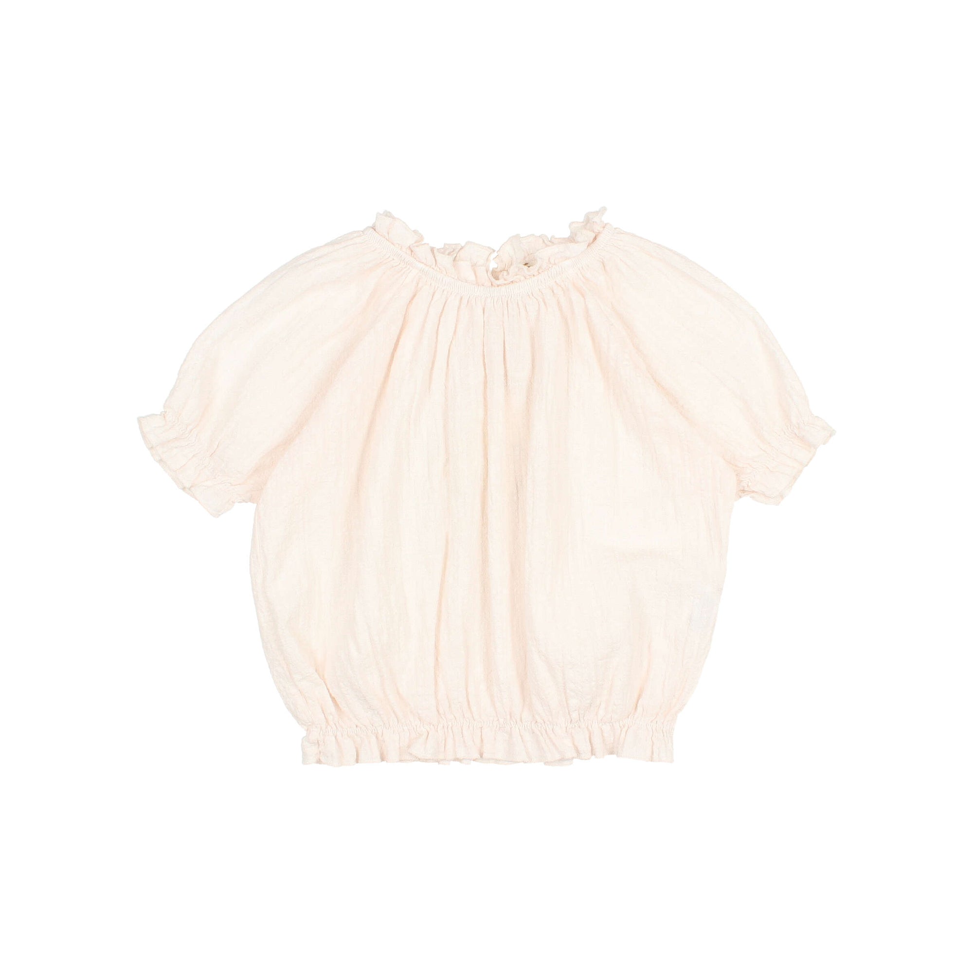 Short -sleeved ivory blouse