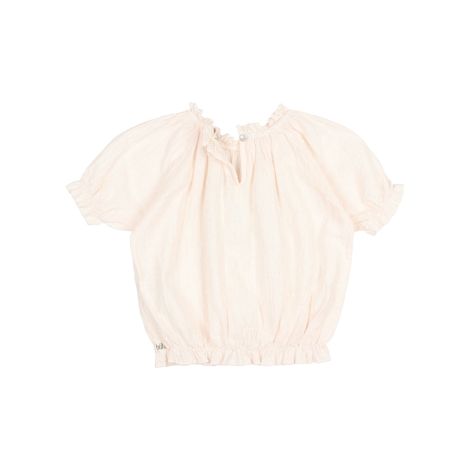 Short -sleeved ivory blouse