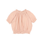 Pink blouse with short sleeves