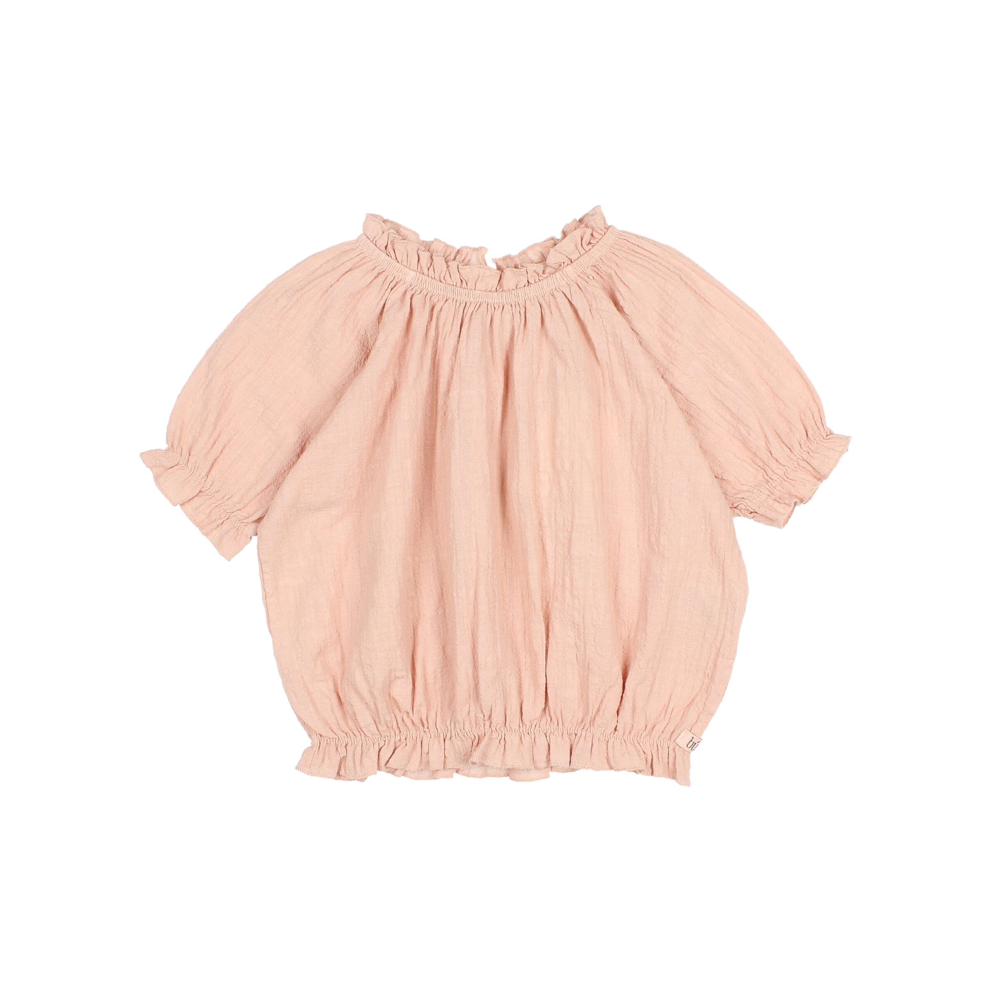 Pink blouse with short sleeves