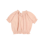 Pink blouse with short sleeves
