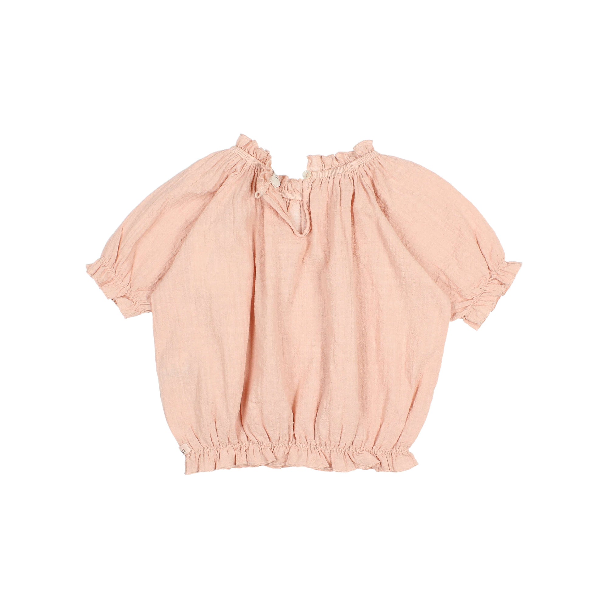 Pink blouse with short sleeves