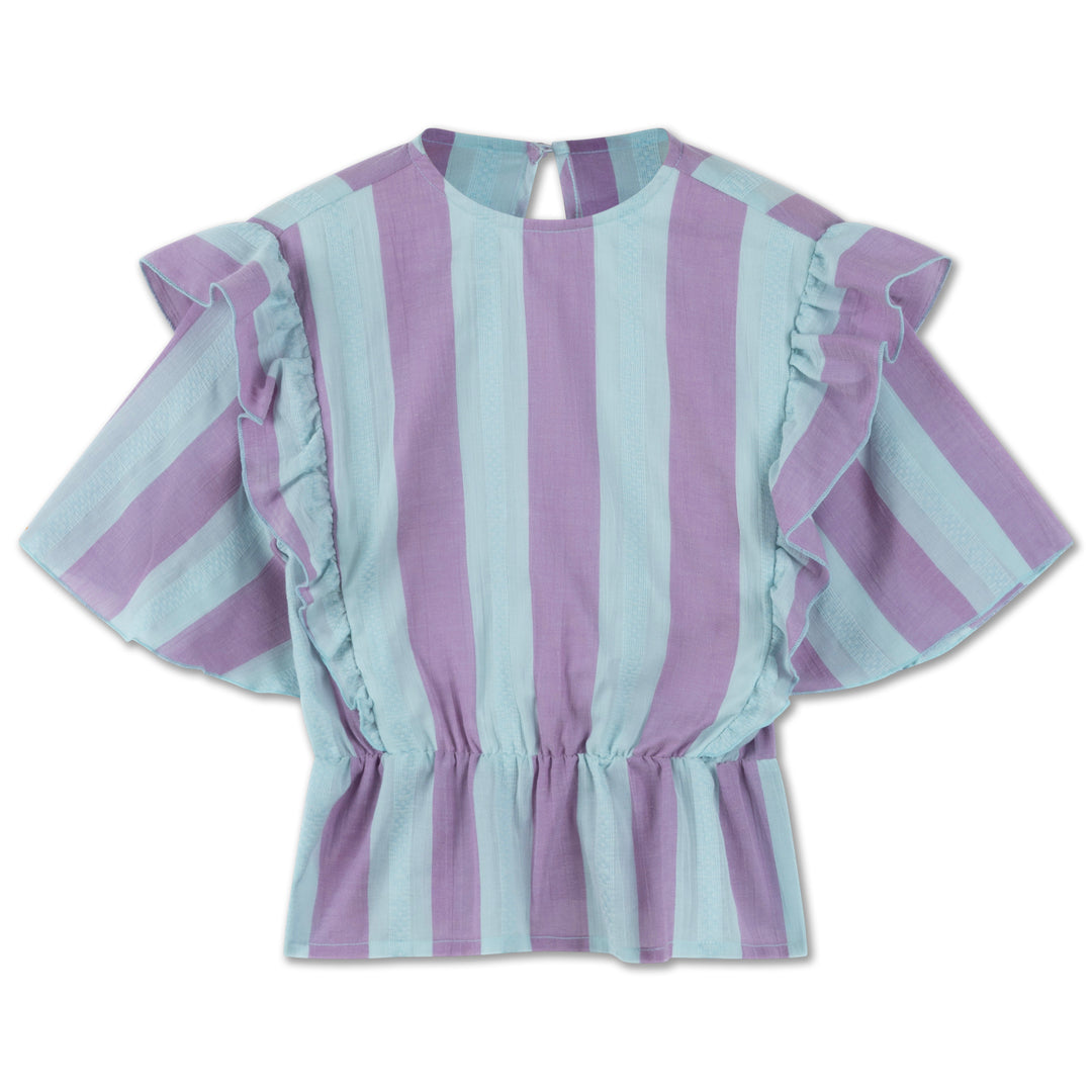 vetements durables enfants repose ams Blouse rayée à volants