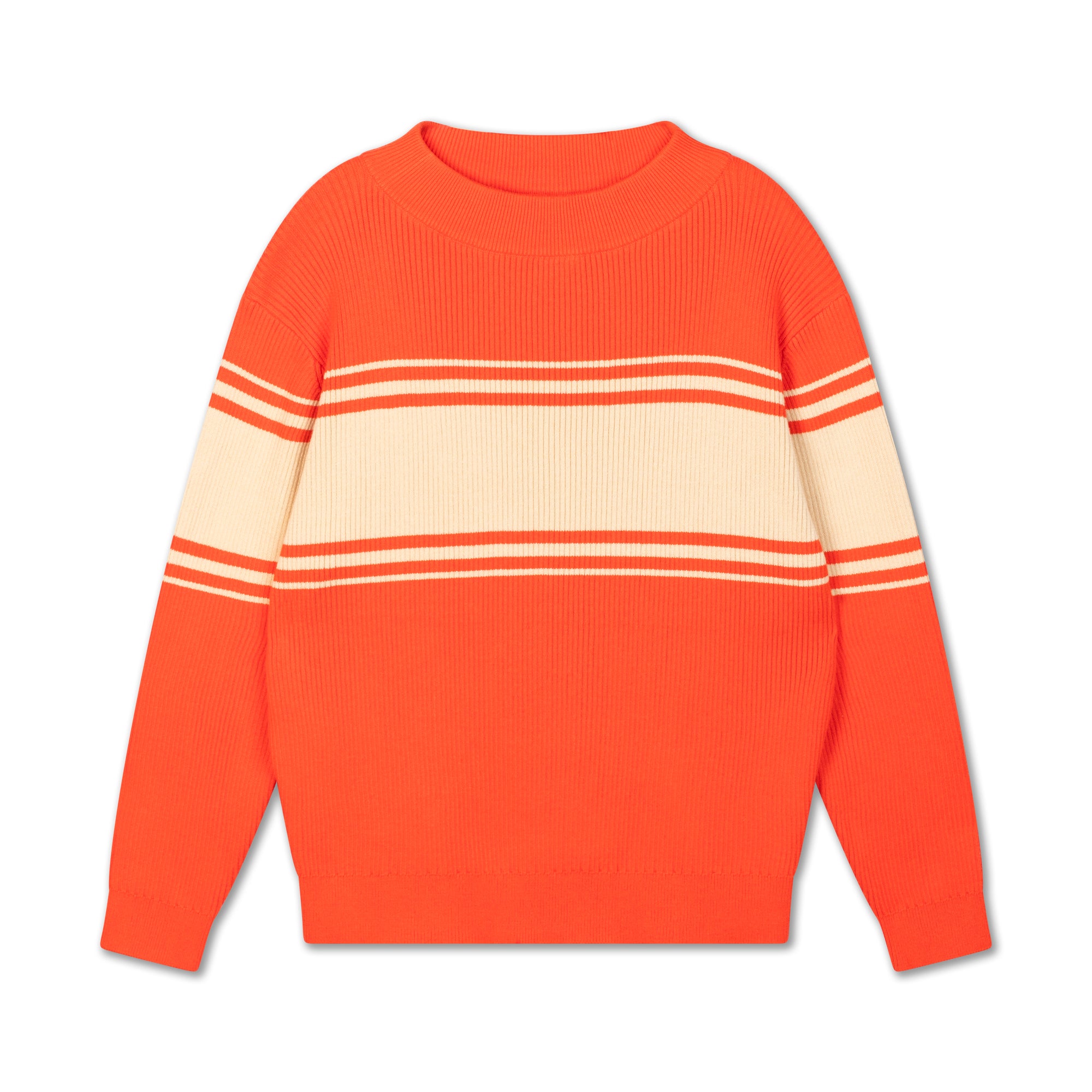 Red striped mesh sweater