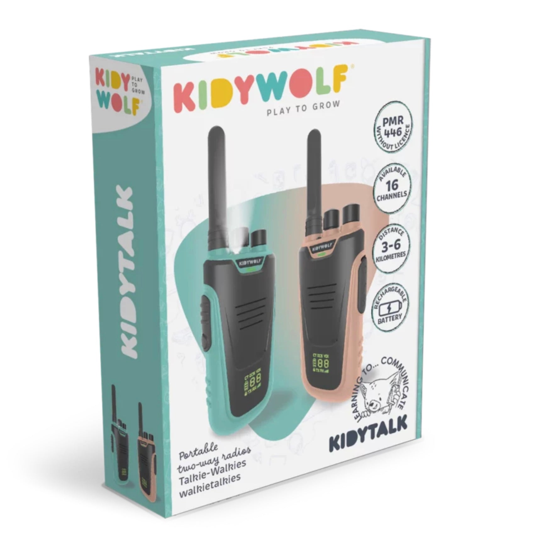 KIDYWOLF KIDYTALK Walkie-Talkie nude and cyan