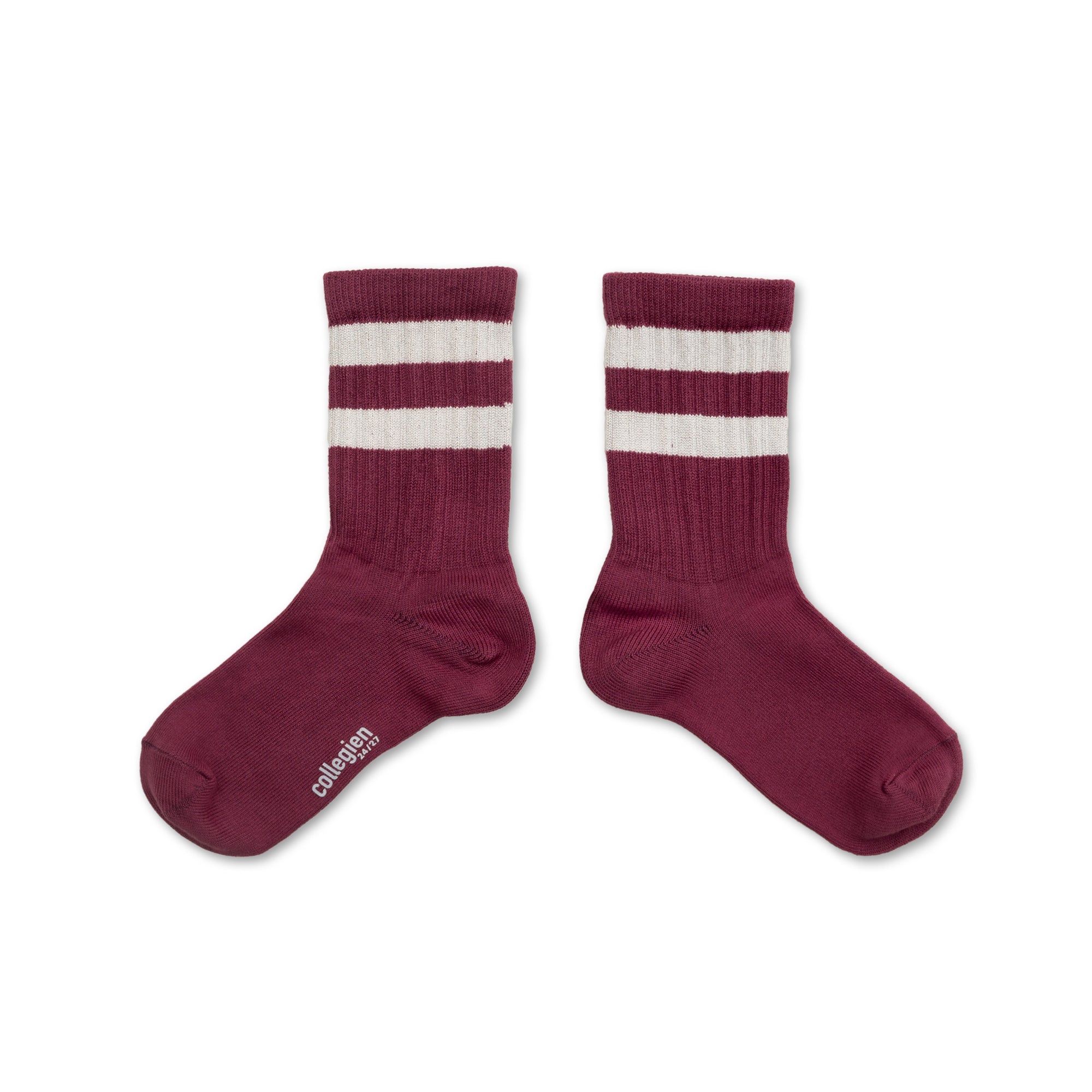 Sporty striped ribbed socks - Pink Grape