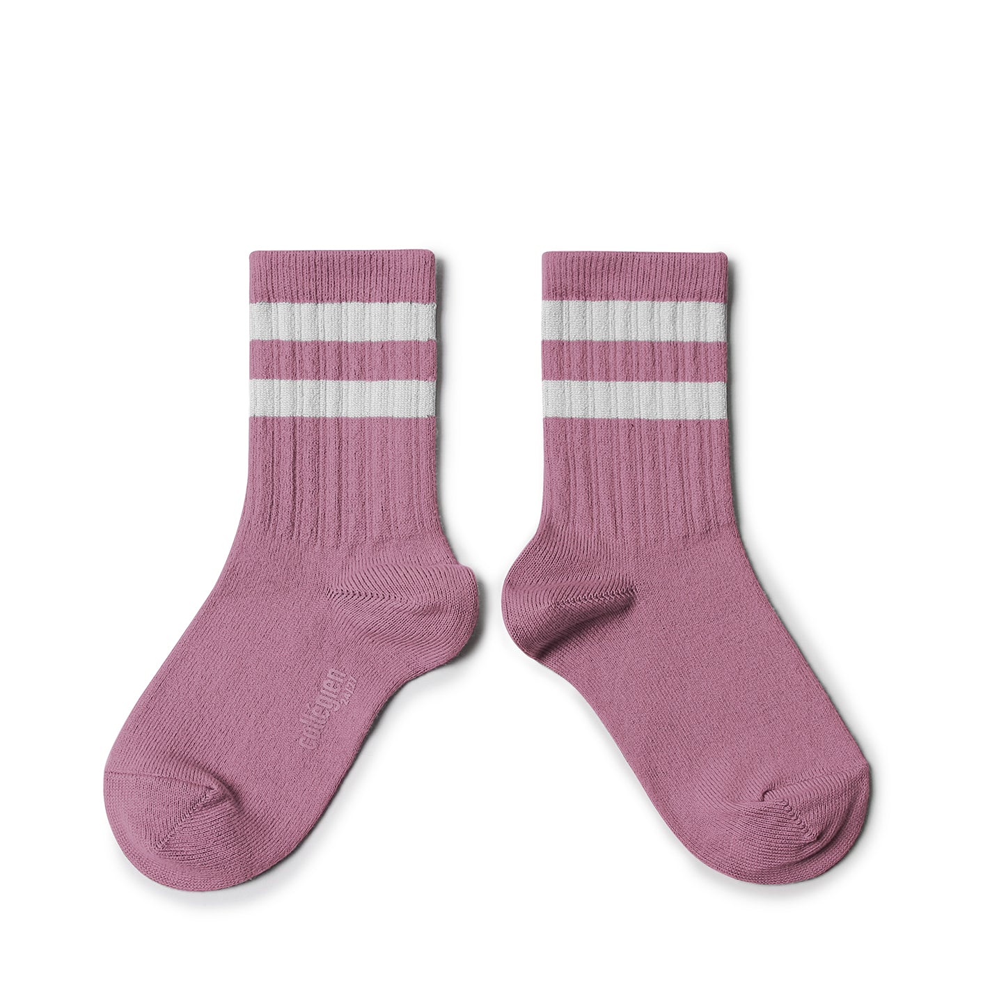 Sporty striped ribbed socks - Candy pink