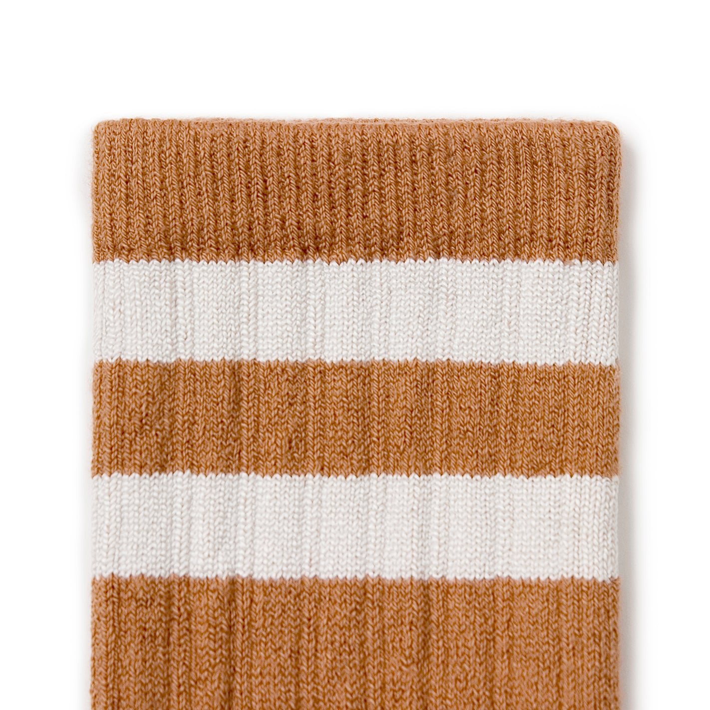 Sporty striped ribbed socks - Salted Caramel