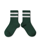 Sporty striped ribbed socks - Dark green