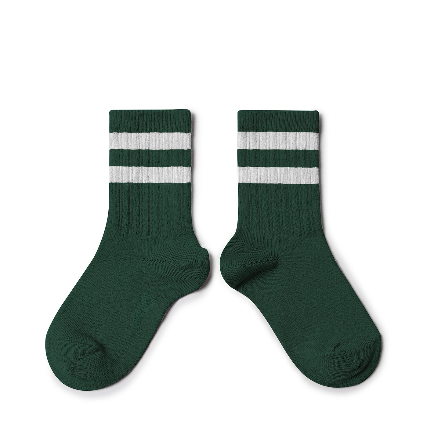 Sporty striped ribbed socks - Dark green