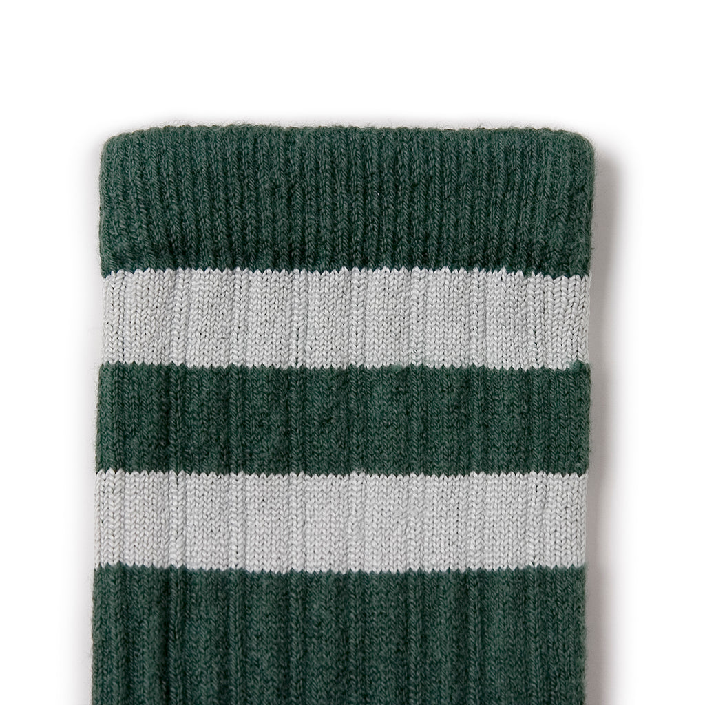 Sporty striped ribbed socks - Dark green