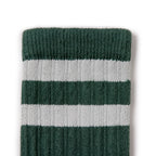 Sporty striped ribbed socks - Dark green
