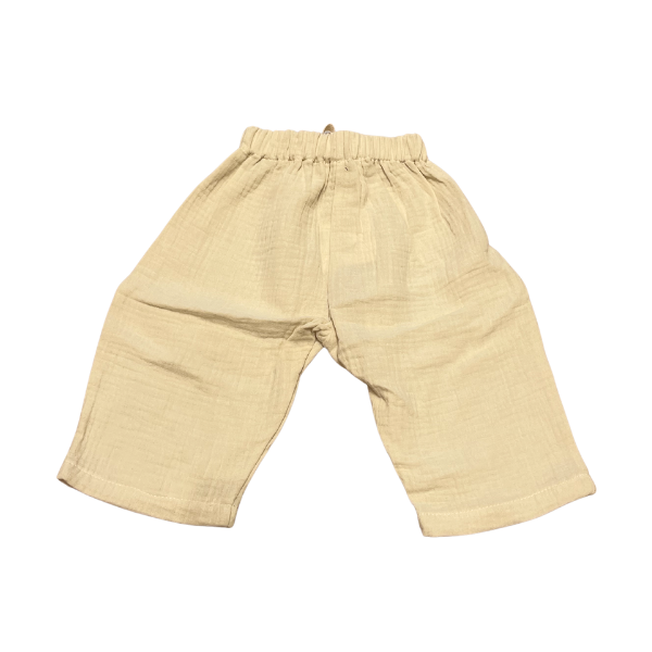 Beige muslin baby trousers