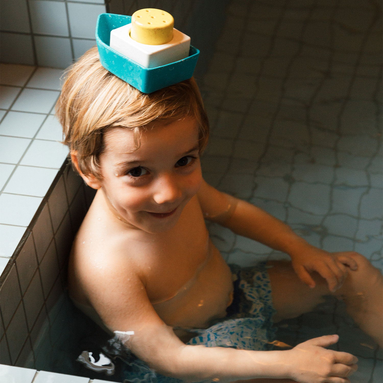Upcycled Rubber Bath Toy Boat Yellow