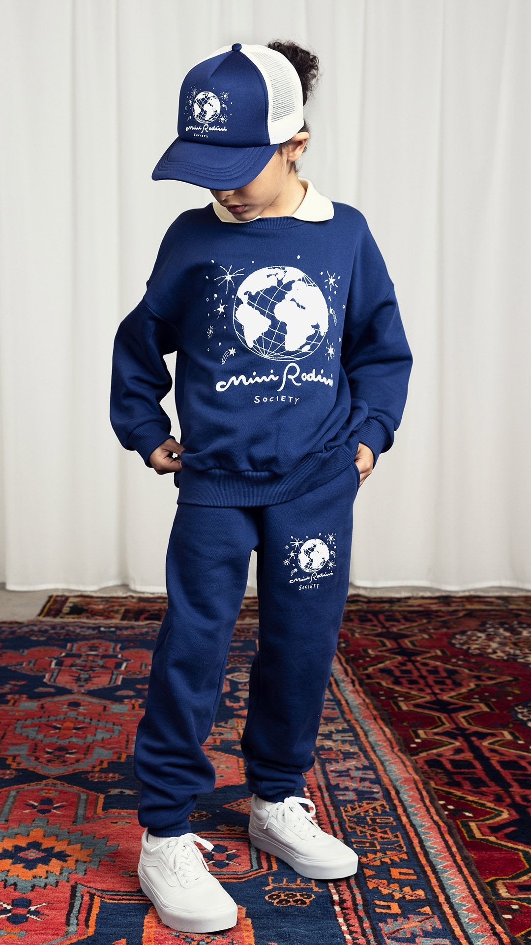 Blue mini rodini society sweatpants