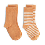2-Pack of Melon Cream Ribbed Socks
