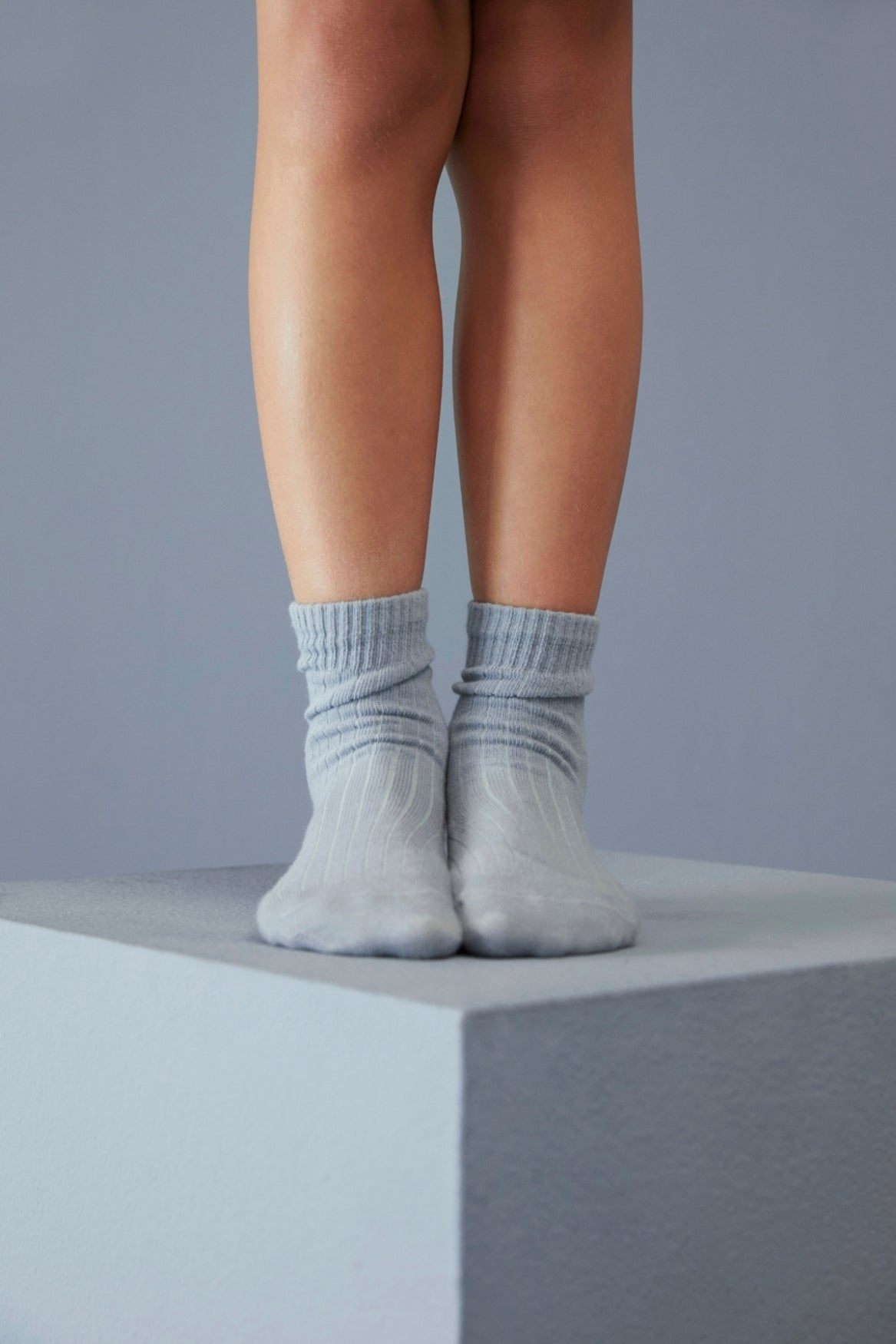 Pack of 2 Stone Grey Ribbed Socks