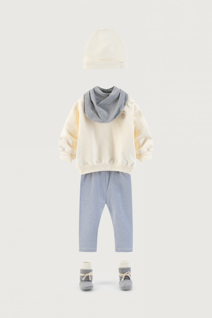 vetements durables bébés gray label Legging bébé rayé bleu