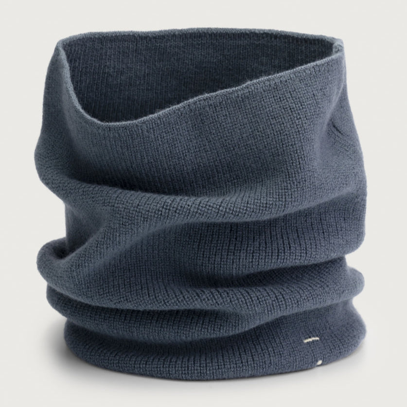 Snood tricoté bleu gris