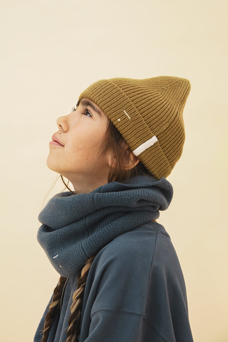 Snood tricoté bleu gris