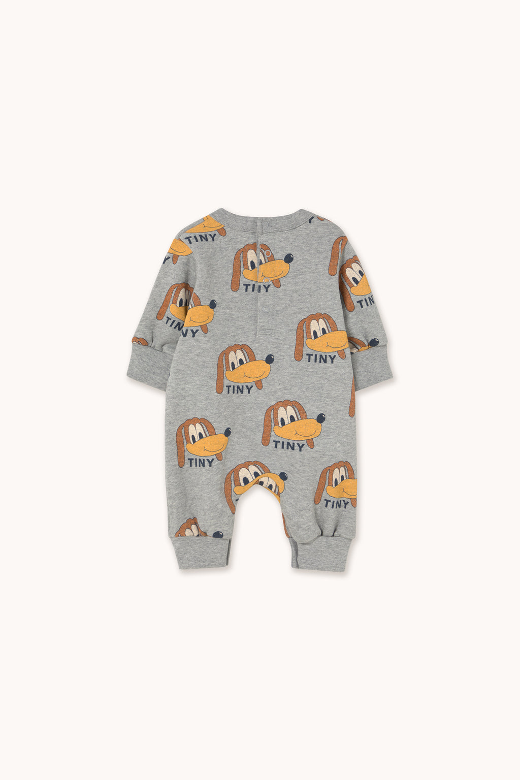 Gray jumpsuit with dog patterns