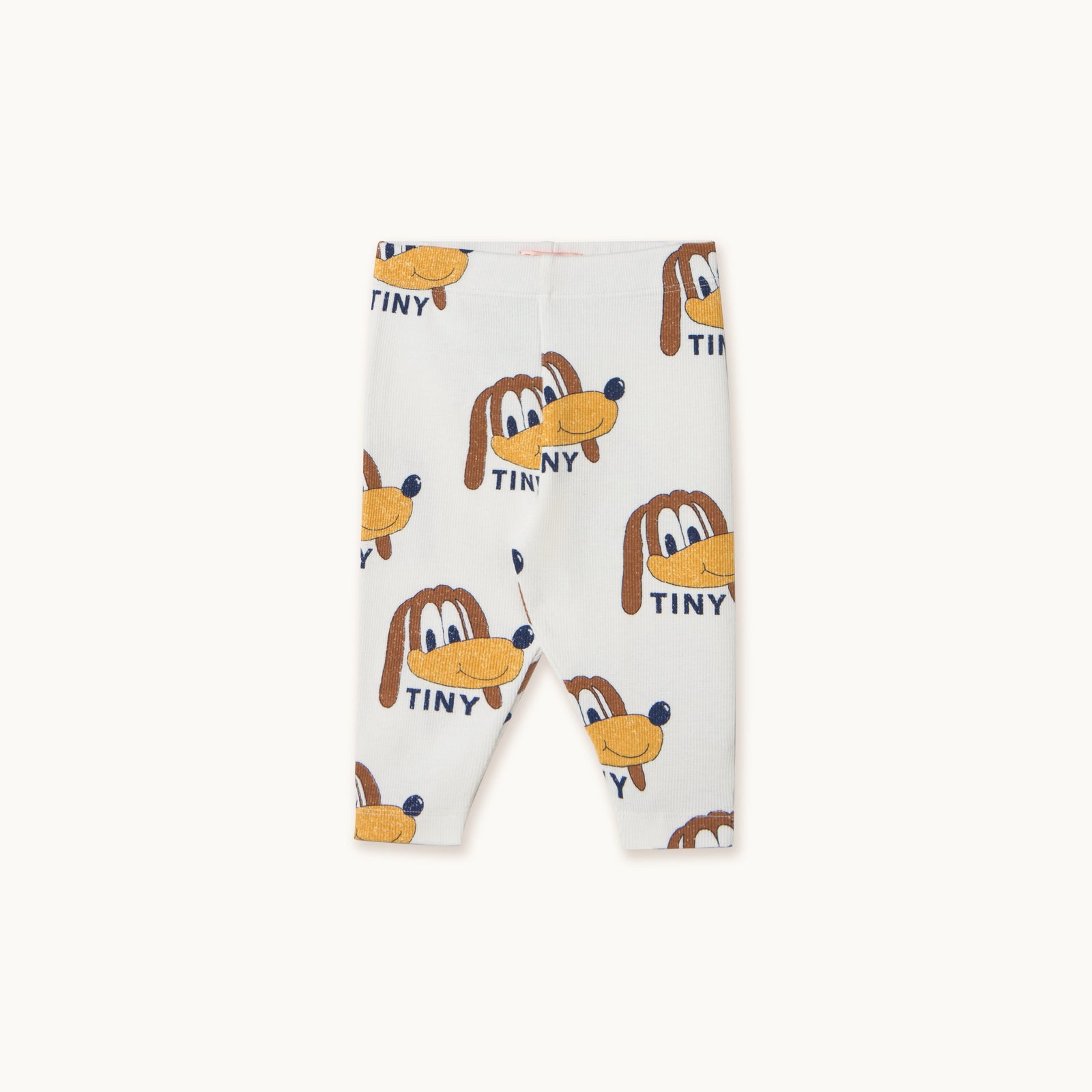 Ribbed baby leggings with dog pattern