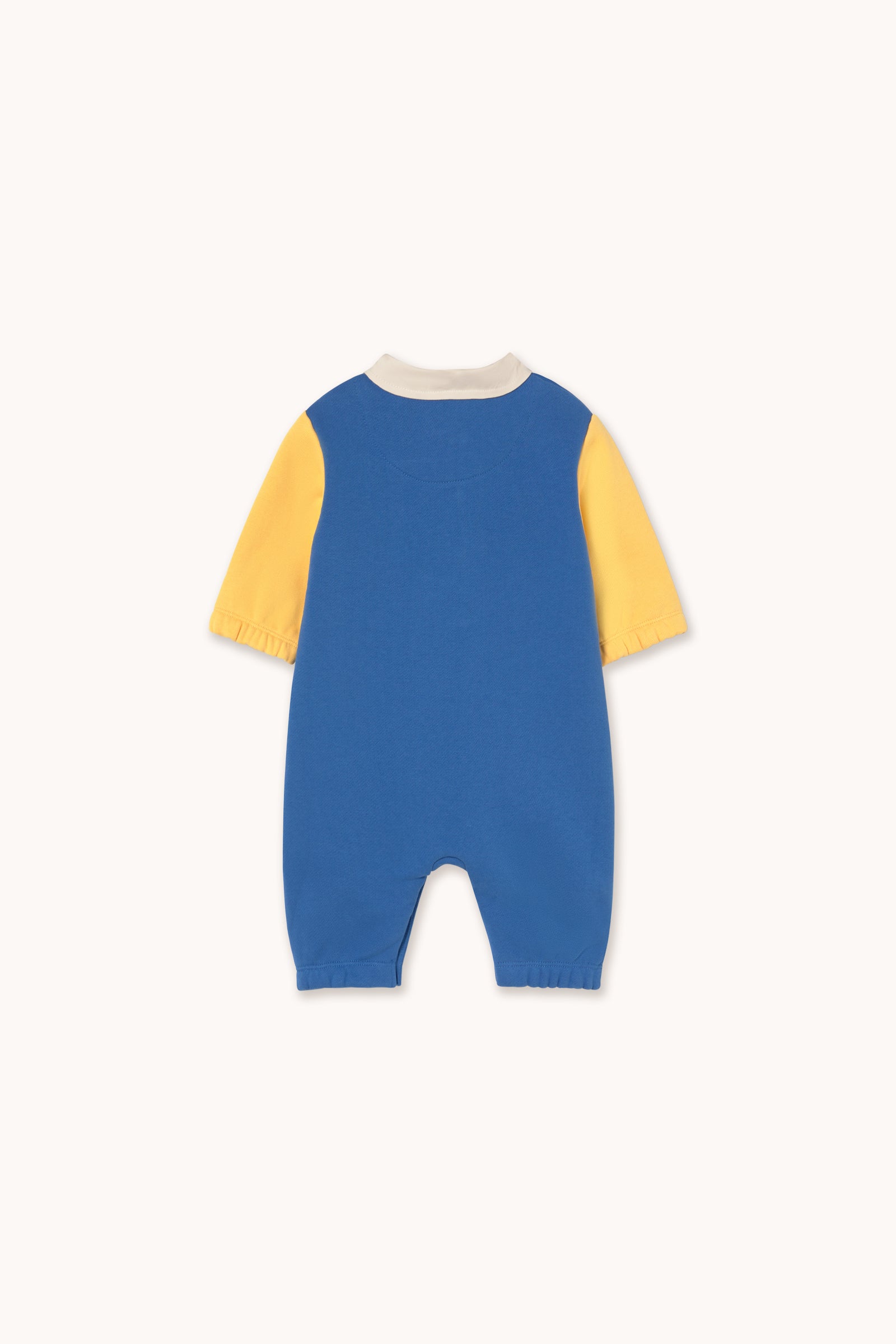Blue color block polo jumpsuit