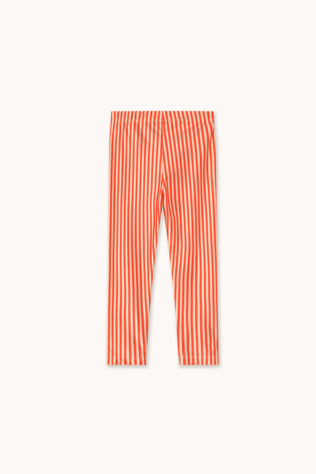 Red shiny striped leggings