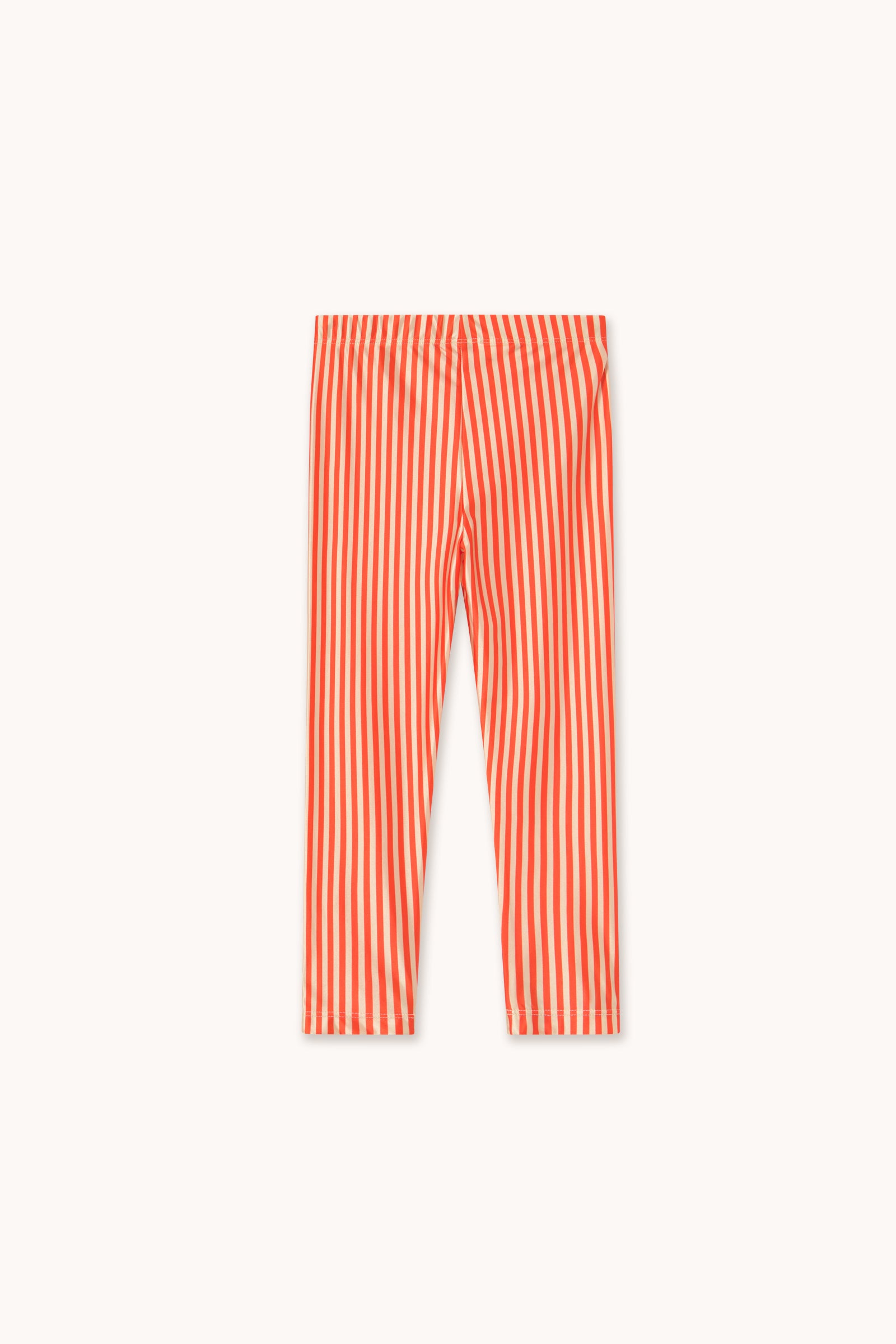 Red shiny striped leggings