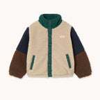 Veste sherpa color block en polaire Verte