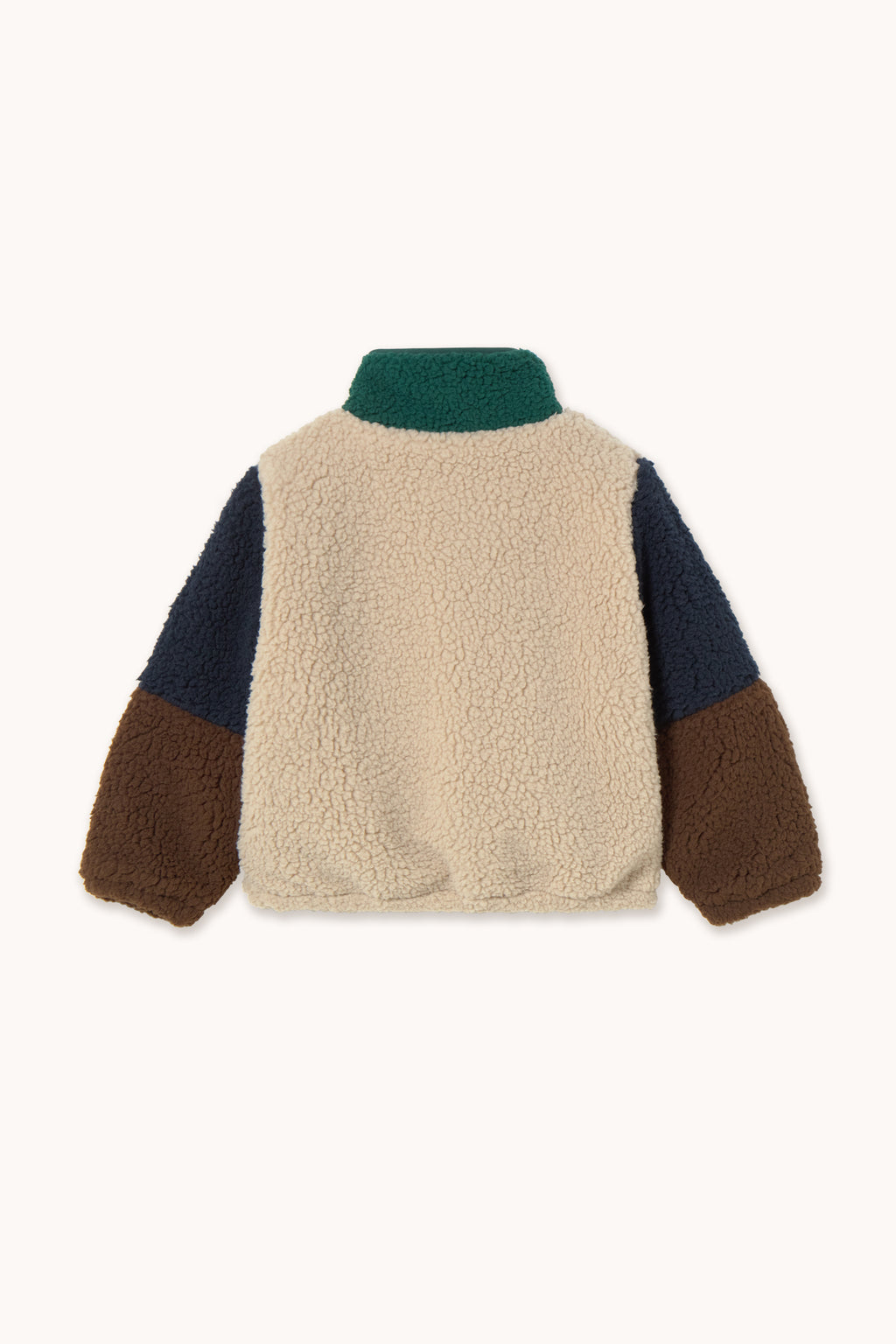 Veste sherpa color block en polaire Verte