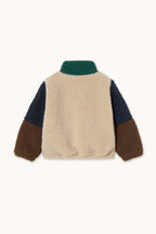 Veste sherpa color block en polaire Verte