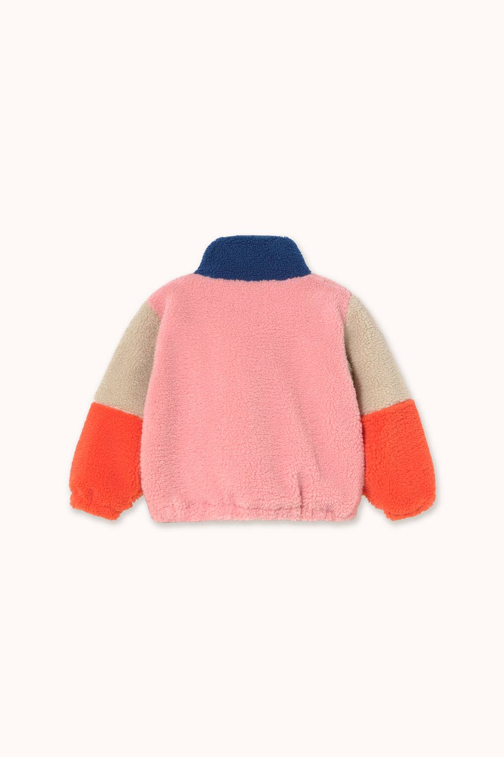 Sherpa color block jacket in green fleece